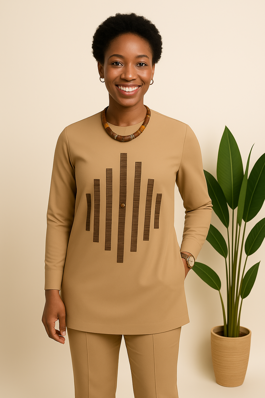 Women's 2-Piece Wood Accent Nativewear