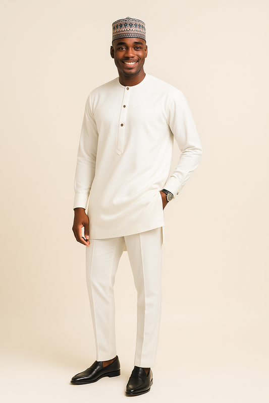 Zaria Ivory – Classic Kaftan Set